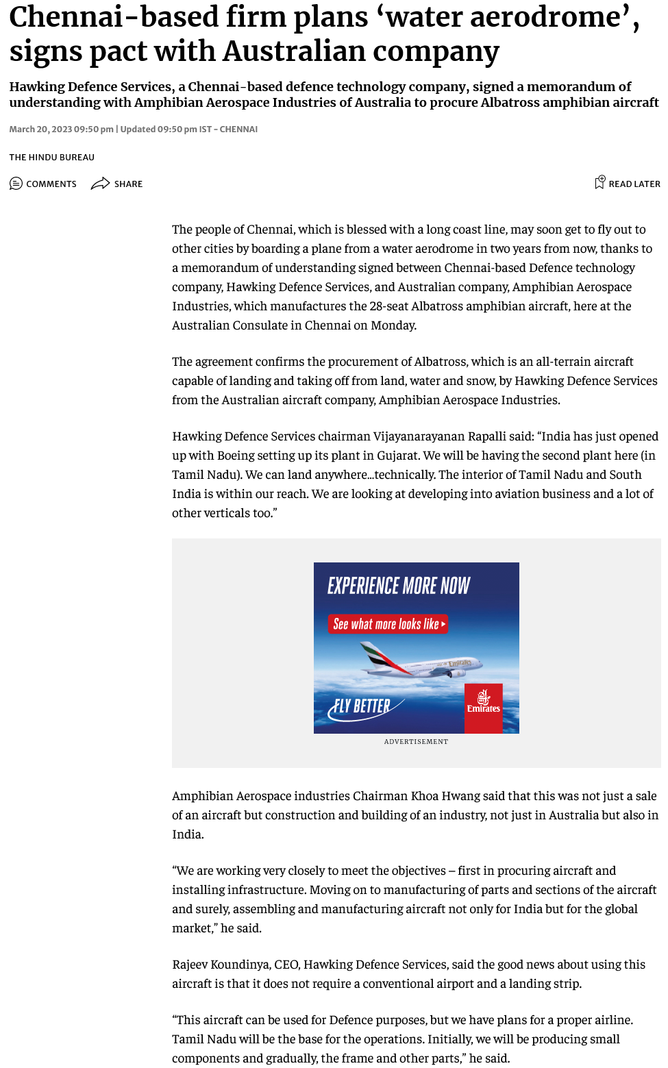 Screenshot 2023-03-21 at 12-36-06 Chennai-based firm plans ‘water aerodrome’ signs pact with Australian company